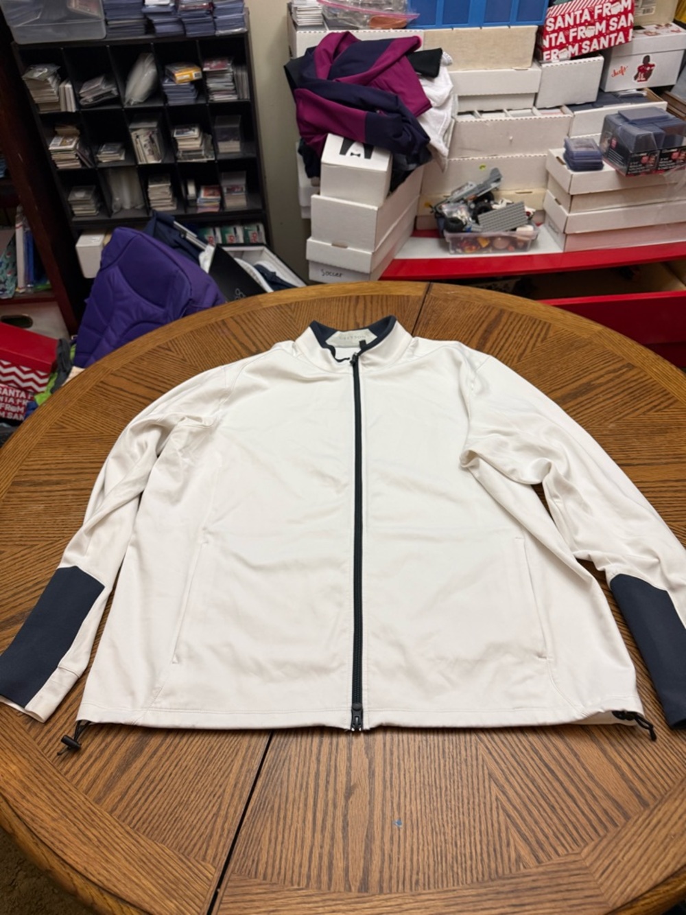 Greyson White Windbreaker with Navy Trim